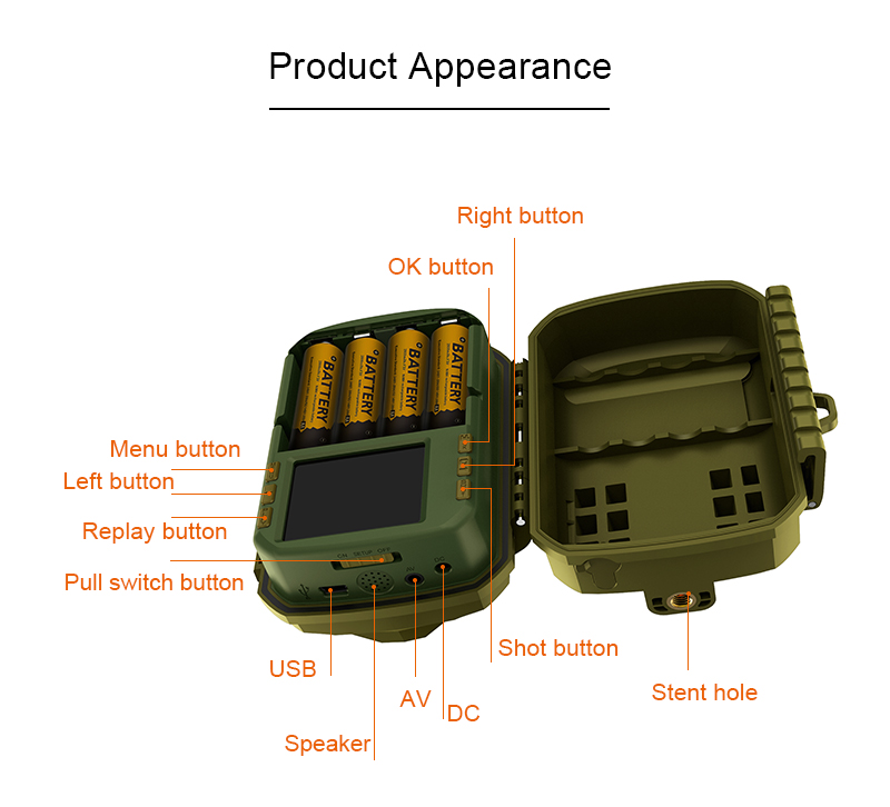 Multifunctional Hunting Camera with Waterproof Animal Detection Camera